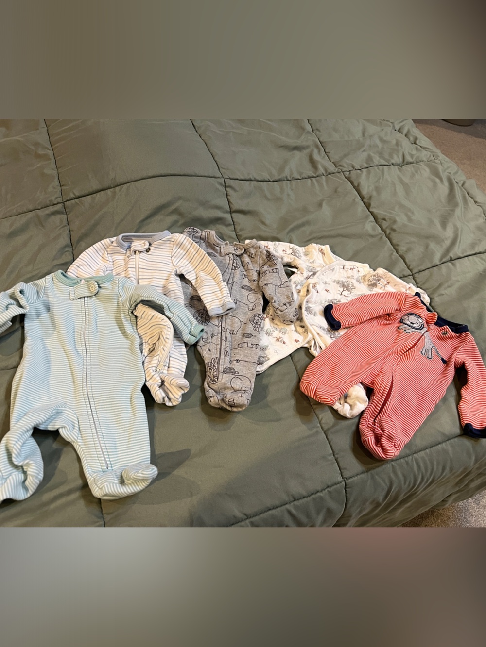 Carter's Mixed Color Baby Footed Pajama Set - Size Premie